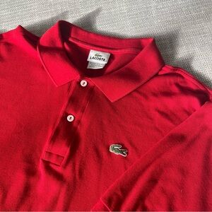 Lacoste Classic Red Polo Shirt Men’s Size Large 100% Cotton Short Sleeve Golf